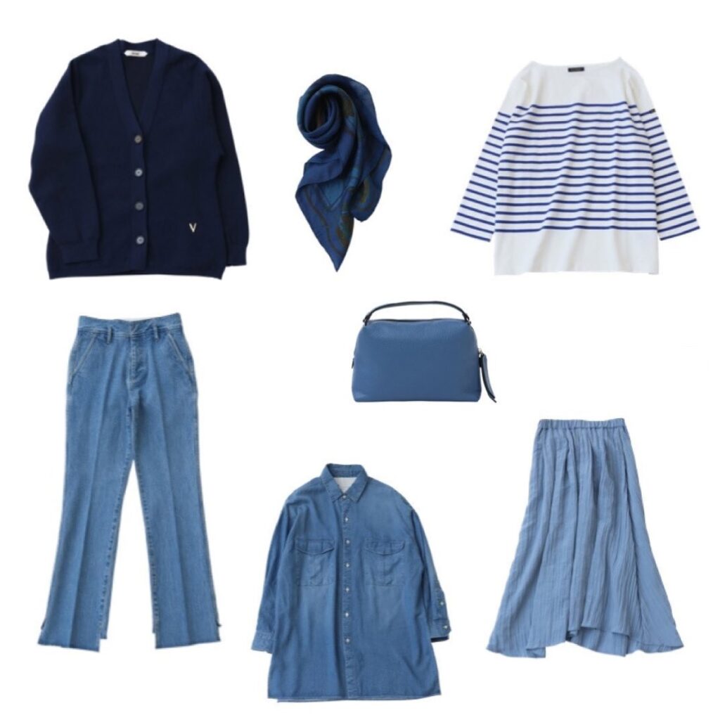 デニムシャツコーデ 40代 50代向け レイヤード スカートも Mellow